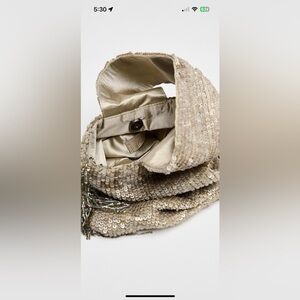 Zara fringed sequin mini bucket bag